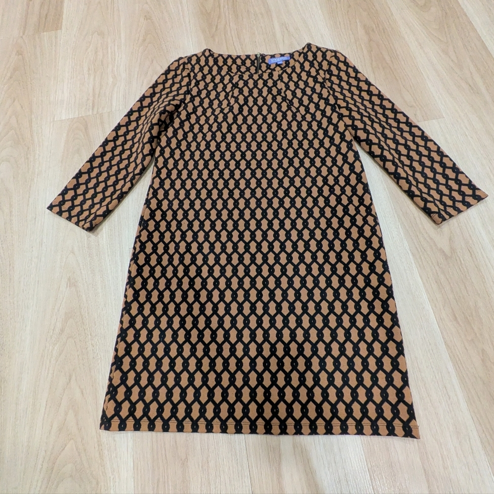 Vivinne Tam Tan And Black Chain Midi Dress Size 6
